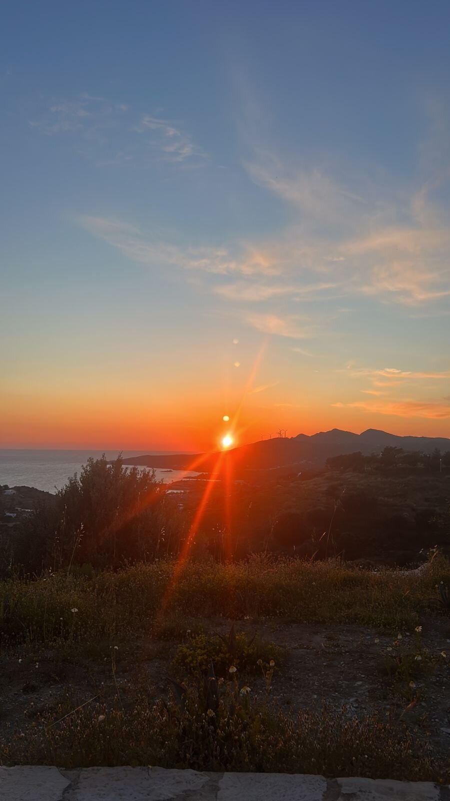 Coucher de soleil sur la mer Égée